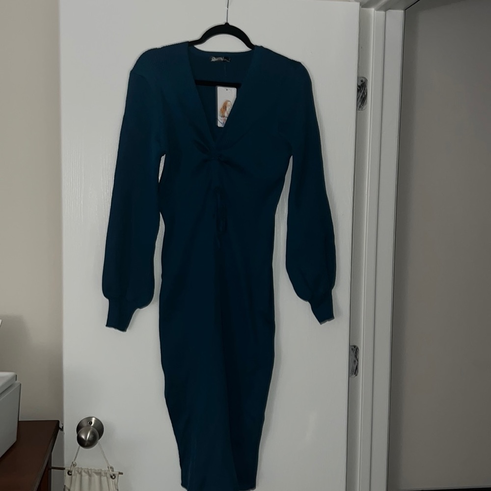 Pretty Garden Women’s XL sweater BodyCon dress in peacock